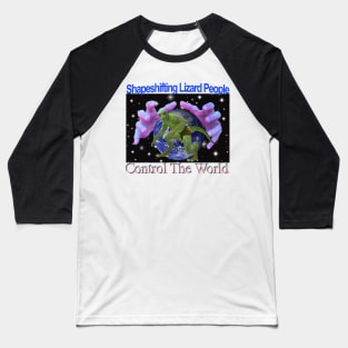 Shapeshifting Lizard People Control The World Retro Computer Design Baseball T-Shirt